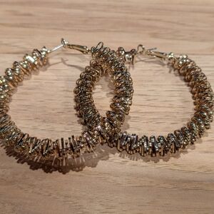 Source Unknown Gold Spiral Hoop Earrings